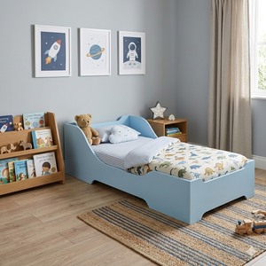 Cama Infantil Convertible Naranja de Madera Contrachapada de Pino Americano, Diseño Duradero y Seguro para Habitaciones Infantiles y Áreas de Juego - Product Image 2