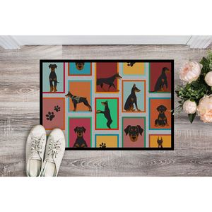 Doberman Pinscher paillasson antidérapant et lavable à poils bas tapis d'entrée intérieur/extérieur 24H X 36W pour porte d'entrée - Product Image 2