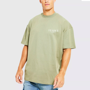 T-shirt en coton doux et confortable à épaules tombantes pour homme, coupe ample, pour le sport, la gym, l'entraînement et un usage quotidien - Product Image 1