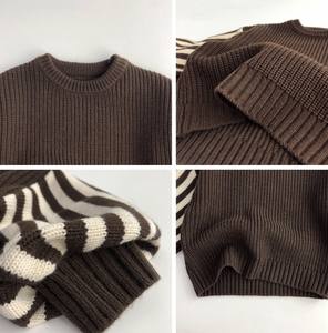 Cárdigan de Punto para Bebés, Niñas y Niños, Manga Larga, Otoño Invierno, Estampado Animal, 100% Algodón, Tejido a Mano, Estilo Casual Holgado, 1-6 Años - Product Image 2