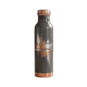 Bouteille d'eau en cuivre pur faite à la main, anti-fuite, noire mate, gravée, pour une consommation saine, vente en gros - Product Image 3