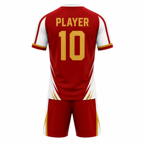ชุดฟุตบอลชายคุณภาพสูง สีดำ เสื้อเจอร์ซีย์ กางเกงขาสั้น ระบายอากาศ ซับเหงื่อ ดีไซน์แบบสั่งทำพิเศษ รับผลิตแบบ OEM - Product Image 3