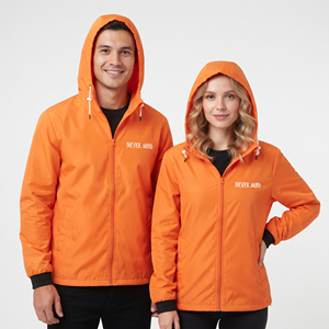 Custom Logo Hooded Windbreaker Jacker Unisex Breathable Rain Wear Waterproof Zipper <b>Hoodie</b> Lightweight Nylon Polyester Jacket - Product Image 1