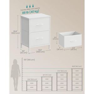 ตู้เก็บของในห้องนอน โครงเหล็ก บานประตู MDF พร้อมลิ้นชักผ้าไม่ทอ 2 ช่อง ใช้เป็นโต๊ะเครื่องแป้งและโต๊ะข้างเตียง - Product Image 2