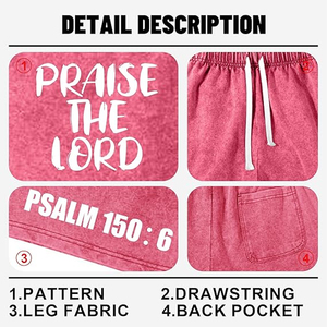 Custom Men's Sweat Acid Wash Casual Shorts Eco-Friendly 260 280 300 GSM Cotton Raw Hem <b>Drawstring</b> Screen Printing Logo Design - Product Image 4