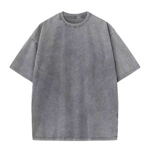 Camiseta Retro OEM 100% Algodón Grueso para Hombre, Talla Grande, Impresión DTG, Logotipo, Lavado Ácido, Estilo Vintage, Personalizada - Product Image 5