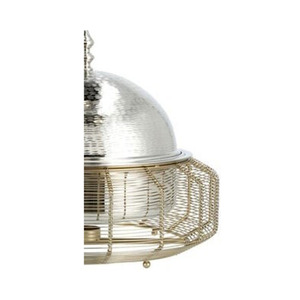 Magnifique réchaud en argent martelé présenté sur un support ouvert en fil doré avec couvercle en dôme, idéal pour les grands événements et les mariages - Product Image 5