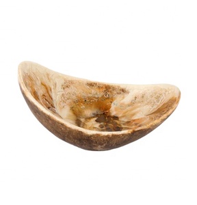 Soldes 2025 – Bols de service sculptés en résine à texture marbre, écologiques, durables, de qualité alimentaire, finition naturelle polie, pour fêtes, Artizon Inde - Product Image 1