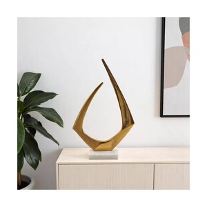 Modern Abstract Sculpture Geometric Artistic Tabletop <b>Decor</b> 16.75 Inch Living Room Design Handmade - Product Image 1