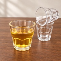 Verres à boire octogonaux en verre trempé transparent en gros, 100, 150, 200, 250 ml, avec logo personnalisé pour hôtels et restaurants