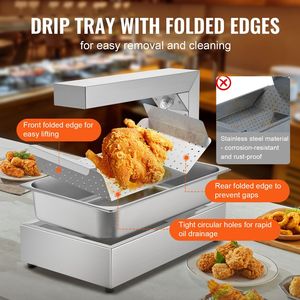 Scaldavivande Elettrico Commerciale da 750W in Acciaio Inossidabile con Stazione di Scarico Integrata per Patatine Fritte, da Banco 104- - Product Image 4