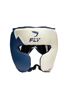 Nouveau protège-tête de boxe bleu et blanc en cuir véritable pour l'entraînement et le sparring, gants de Muay Thai, équipement de protection sportive - Product Image 1
