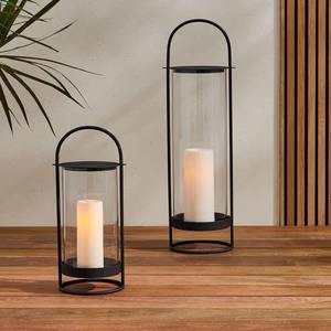 Juego de Faroles de Vela Arqueados en Negro Mate, Decoración Moderna, Vela LED sin Llama para Sala de Estar, Patio, Ambiente Interior y Exterior, Pequeños y Grandes - Product Image 4
