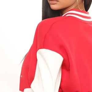 Women's Custom Embroidered Varsity Bomber Jacket Wool/Viscose Shell Detachable Sleeves Collar Winter Streetwear OEM Private - Product Image 3
