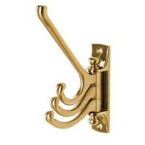 Classic Brass Wall Mounted Coat <b>Hook</b> with 4 <b>Hooks</b> Rust Resistant Metal Multifunctional Clothing Storage <b>Hook</b> - Product Image 1