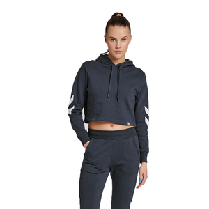 High Quality Women's Crop <b>Top</b> Hoodies Custom Made Lightweight Breathable Streetwear Hood for <b>Winter</b> Trendy Fashion Style Front - Product Image 1