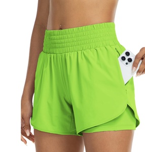High Waist Solid Sporty <b>Shorts</b> With Pockets Quick Dry Elastic Waist Wholesale <b>Women's</b> Athletic <b>Shorts</b> Manufacturer - Product Image 2