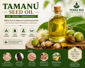 Soins de la peau biologiques, huile de Tamanu 100% pure, pressée à froid, huile essentielle naturelle pure pour tous les types de peau, cheveux, visage, corps, lèvres et ongles - Product Image 1