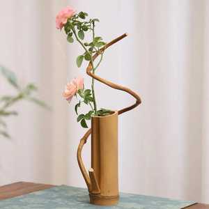 Jarrones de Madera y Bambú con Diseño Minimalista de Grano Natural, Hechos a Mano, Ecológicos, Decoración para Bodas, para un Hogar Moderno - Product Image 4