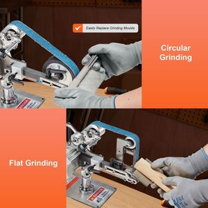 Levigatrice a Nastro a Velocità Variabile 550W, Lucidatrice 30 X 1 Pollice VFD con 2 Stampi per Levigatura - Product Image 3