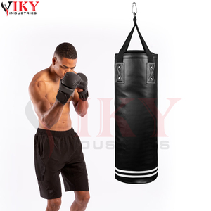 Sacs de frappe de boxe en cuir PU noir robuste OEM, ensemble d'entraînement vide avec support de fixation au plafond pour fitness et MMA - Product Image 5
