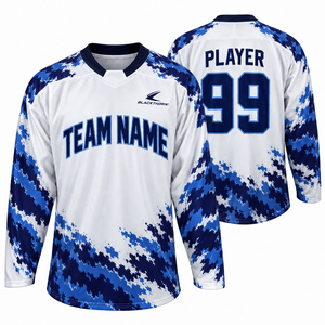 Maillots de hockey personnalisés de qualité supérieure avec impression numérique, design drapeau, logo couleur au choix, 100 % polyester, faible MOQ, fabricant - Product Image 4