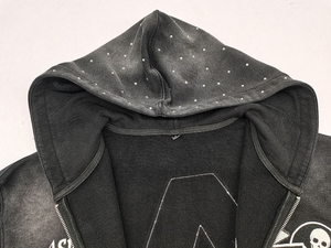 Sweat à capuche surdimensionné personnalisé pour homme, en coton épais 100 %, à manches longues, uni, pour l'automne, avec strass et cordon de serrage, effet délavé à l'acide - Product Image 2