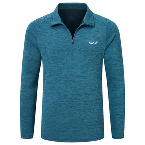 Sweat-shirt à col zippé pour homme, manches longues, coupe classique, demi-zip, personnalisable avec logo, pour usage extérieur, en coton mélangé basique, vente en gros - Product Image 1