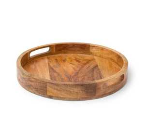 ถาดเสิร์ฟไม้ทรงกลม H a CRAFT HAC-1459 รุ่นคลาสสิก แข็งแรง ทนทาน ขัดเงา เหมาะสำหรับเสิร์ฟอาหารเช้า ชา งานแต่งงาน - Product Image 3
