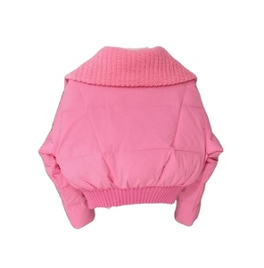 แจ็คเก็ตบอมเบอร์กันหนาวมีซิป, แจ็คเก็ตหนังแกะมีซิปกันหนาวผ้าโพลีเอสเตอร์100% สีชมพูแบบเกาหลีเนื้อผ้าระบายอากาศได้ดีกันน้ำแฟชั่นสีพื้น - Product Image 4