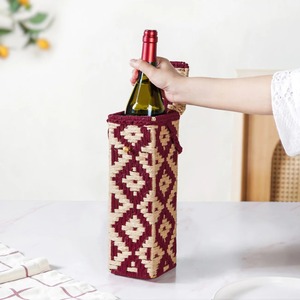 Sac cadeau de luxe en jute pour bouteille de vin, emballage écologique réutilisable pour la présentation de boissons haut de gamme - Product Image 4