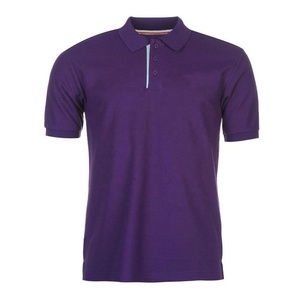 Men's <b>Purple</b> Short Sleeve Pique <b>Polo</b> <b>Shirt</b> Solid Color Casual Knitted Design - Product Image 1