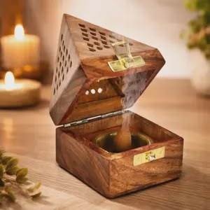 Best Epoxy & Wood Incense Bakhoor <b>burner</b> Resin Incense Madkhan <b>burner</b> Bakhoor <b>for</b> Home & Giveaway - Product Image 3