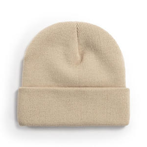 Premium Knitted Beanie Manufacturer Custom Logo <b>Winter</b> Cuffed Knit <b>Hat</b> for <b>Men</b> Women - Product Image 4