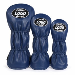 Custom Logo Design Blue PU Leather <b>Golf</b> Head Covers Elastic Band Solid Color Driver Hybrid Protector <b>Golf</b> Head Covers Driver - Product Image 1