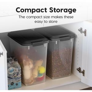 Set di 2 Contenitori per Cibo per Cani da 30 Libbre Ciascuno, Chiusura Ermetica per Freschezza, Apertura Facile con Una Mano, Ruote, Cassetti in Plastica - Product Image 3