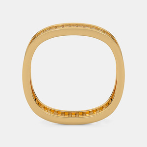 แหวนทองคำขาวประดับเพชรทรงบาแกตต์แบบเต็มวง - Product Image 4
