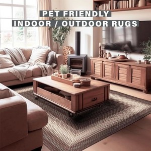 Tapis en jute personnalisable, grand format, écologique, léger, moderne, tissé à la main, couleur naturelle indienne, technique de tissage plat, pour porte - Product Image 2