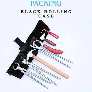 Kit de Herramientas para Herrador con Estuche Rodante Negro, Martillo, Cortaúñas para Pezuñas, Herramienta para Rematar, Cuchilla Afilada para Pezuñas, Extractor de Clavos y Limpiador de Pezuñas - Product Image 5