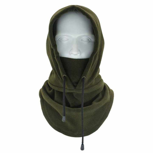 Adjustable Olive Green Polyester Balaclava Hoodie Neck Warmer for Adults Outdoor Use Unisex Fit - Product Image 1