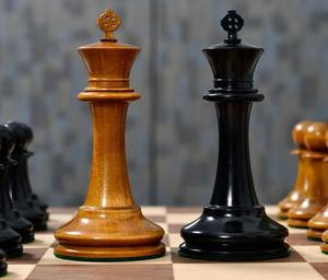 Pièces d'échecs Nathaniel Cooke 1849 Staunton, 4,5 cm, en ébène et bois de boxwood, ensemble de collection, au meilleur prix - Product Image 2