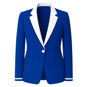 เสื้อเบลเซอร์พิมพ์ลายคอตั้งแบบมีซิปสำหรับทุกเพศ ไซส์พลัส  ยี่ห้อ Greek Zeta Royal Blue Sorority  แบบมีซับใน  ตกแต่งขอบสองชั้น  สไตล์ทางการสำหรับธุรกิจ - Product Image 5