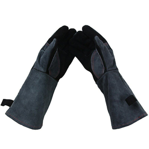 BBQ Leather <b>Gloves</b> <b>Cooking</b> <b>Gloves</b> Heat Protection Outdoor Supplier Leather BBQ <b>Gloves</b> Heat Resistant Grill <b>Cooking</b> <b>Gloves</b> - Product Image 6