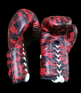 <b>Red</b> Camouflage Leather Boxing Gloves Laced-up for Adults Battle Gloves Custom <b>Lace</b> Up Boxing Gloves Designed For Boxing Gloves - Product Image 2