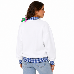 Sweat-shirt à col montant Georgia State avec lettrage et bordures à carreaux, sweat-shirt personnalisé à col montant GA, vêtement d'hiver - Product Image 4