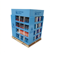 Support d'affichage en carton ondulé pour produits désodorisants pliables, avec 3 étagères, autoportant pour serviettes