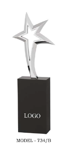 Star <b>Trophy</b> Award 734 Series Gold Silver Rose Gold Base with Logo Display Model A B C - Product Image 4