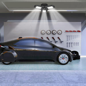 80W LED per Garage plafoniera E26/E27 lampada da officina deformabile in alluminio pressofuso 3 pannelli regolabili per magazzino negozio fienile - Product Image 2