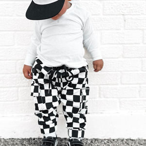 Nouveau design 2026 : Pantalon large à carreaux pour enfant, en jean tendance, décontracté pour l'extérieur, style cargo à carreaux pour homme et enfant - Product Image 5