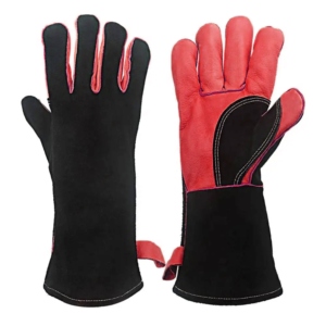 Premium Quality Cowhide Grain Split Leather Safety <b>Gloves</b> Extreme Heat Resistant <b>Long</b> Lasting Reinforced Welder Protection Gear - Product Image 4